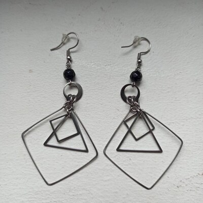 Boucles D'oreilles Créoles Originales – Acier Inoxydable – Argenté – Neuves