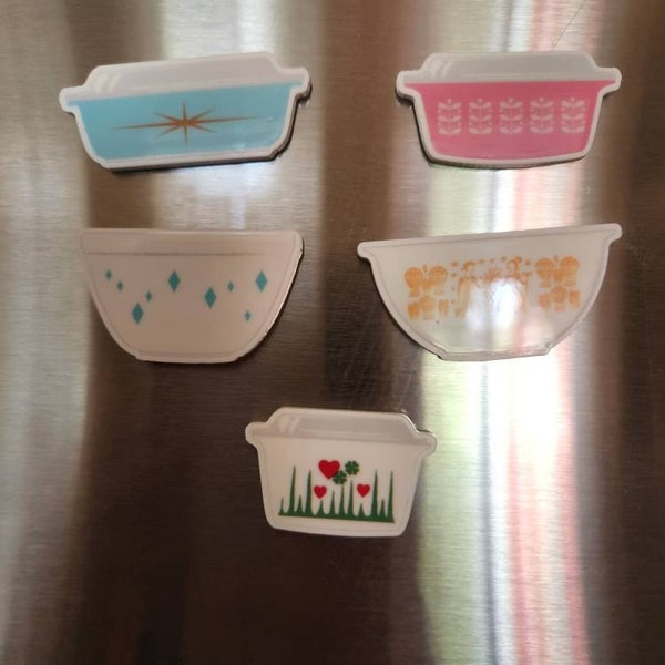Rare Pyrex Patterns Magnets: Hand Drawn Vintage Mixing Bowls, Lucky in ...