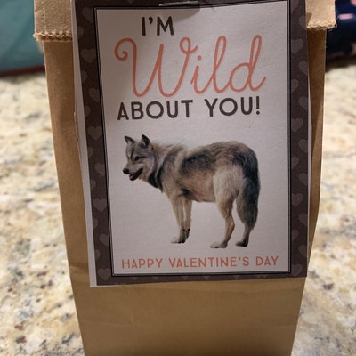 Wolf Printable Valentine's Day Cards DIY - Etsy