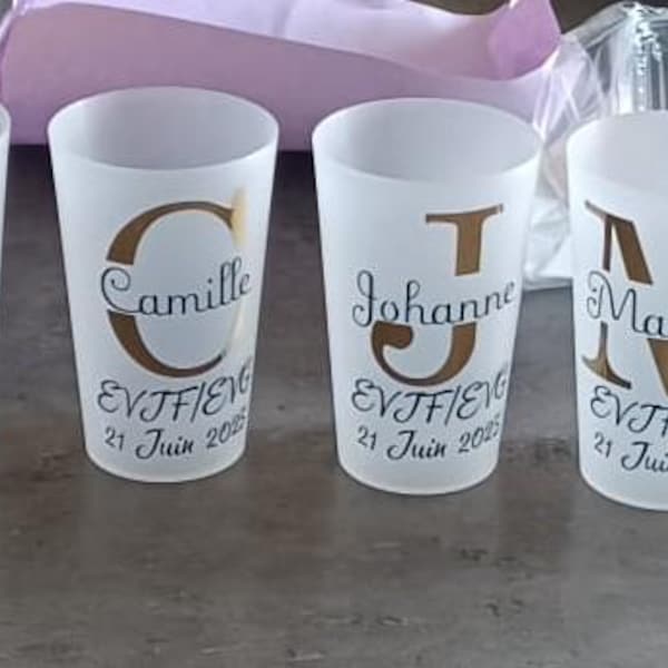 Gobelet De Mariage à Personnaliser, Eco Cup 33cl, Cadeau Pour Invité De Mariage (120