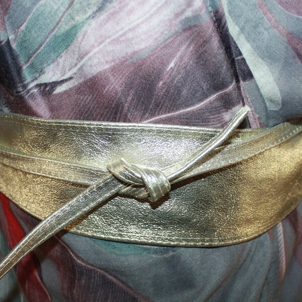 Ceinture Large Obi En Cuir Véritable Beige – Taille Unique Femme, Neuf Sans étiquette