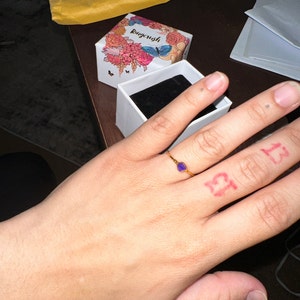 Customer photo from lyssie, Dainty Raw Amethyst Ring in Rose Gold