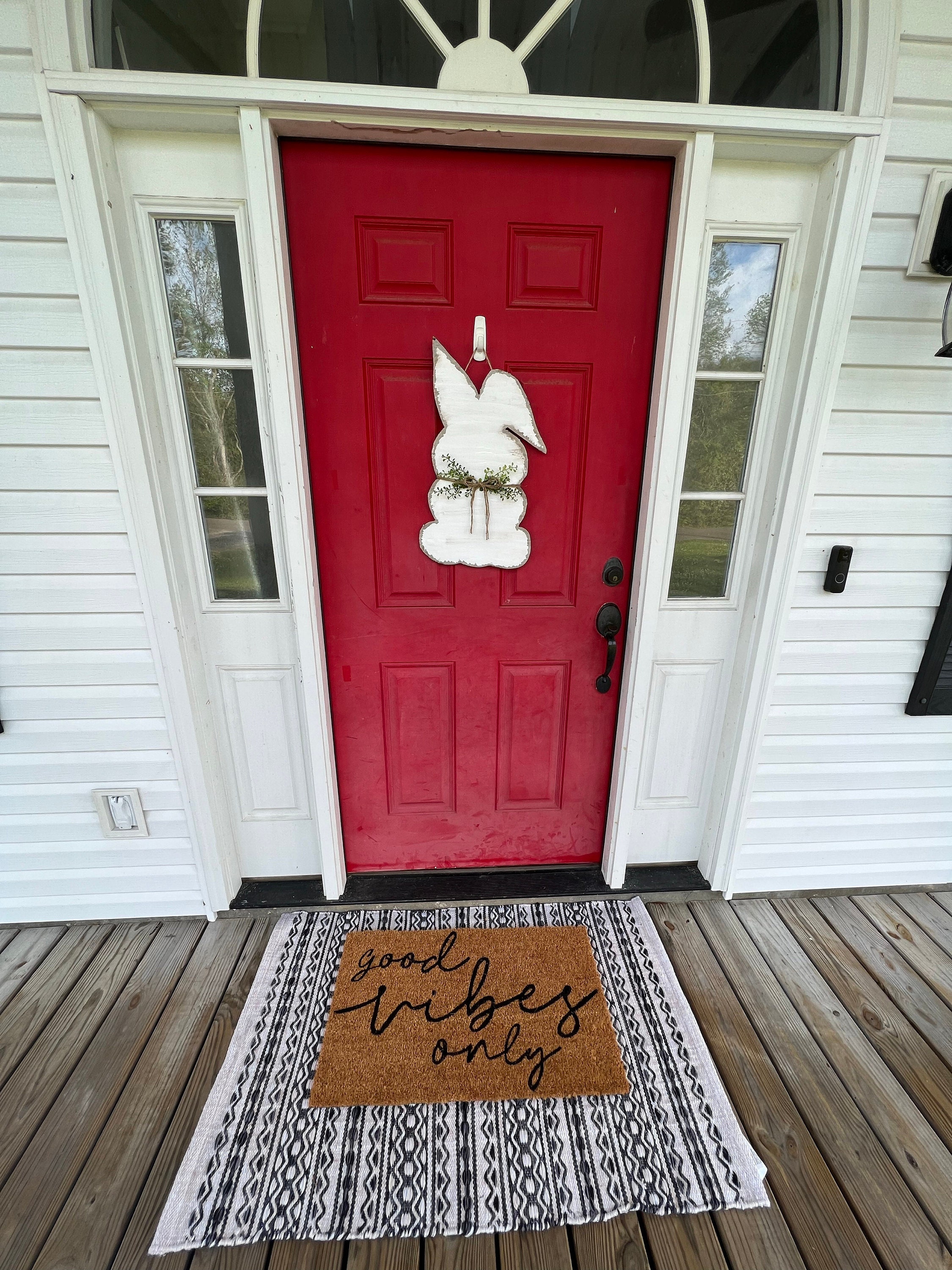 Front Door Decor | Easter Bunny Door Hanger | Easter Decor l Front Door Wreath | Easter Door Sign | Easter Door Hanger | Easter Welcome