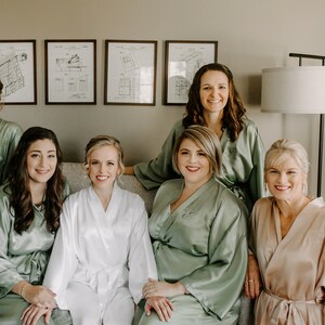 sage green silk robes