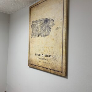 Puerto Rico Vintage Map Print Puerto Rico Map Puerto Rico Map Art Puerto Rico Road Map Poster ...