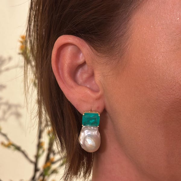 Darling Baroque Pearl Statement Necklace in Ivory main image 1