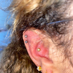 18G/16G Tiny Sun Cartilage Flat Back Labret Stud Sun Stud - Etsy