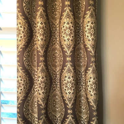 Pair 25 OR 50 Wide Waverly Mudan Rod Panels Drapes Cafe Curtains Length ...
