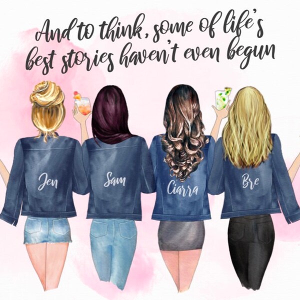 Best Friends Printable, Girlfriends Gift, Personalized Print, Besties ...