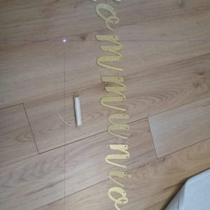Custom Cursive Gold Glitter Banner / Personalized Script Glitter Sign / Custom Name / Custom Birthday / Custom Bridal Shower Bunting Silver