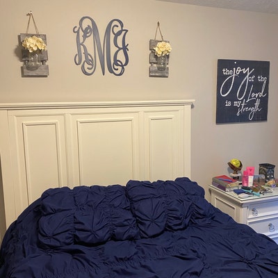 PAINTED Wooden Letters Dorm Room Monogram Wooden Monogram Wall Hanging ...
