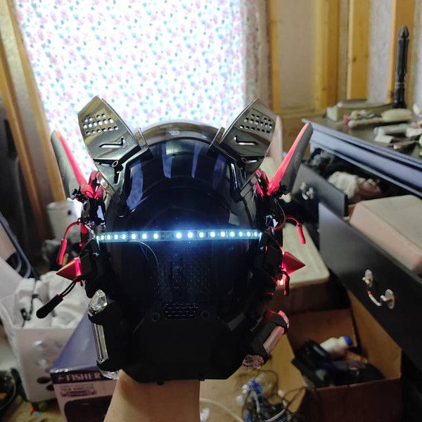 Cyberpunk Mech-Horn Tactical Cap Mask Hand Armor