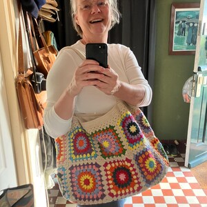 ドレスなグラニーbag　orderページ Granny Square Bag, Crochet Handle Bag, Crochet Bag, Shoulder Tote