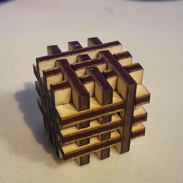 Wooden Cube Puzzle Laser Cut Svg File Glowforge Montessori Puzzle Cube ...