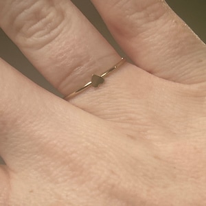 Customer photo, Tiny Heart Stacking Ring