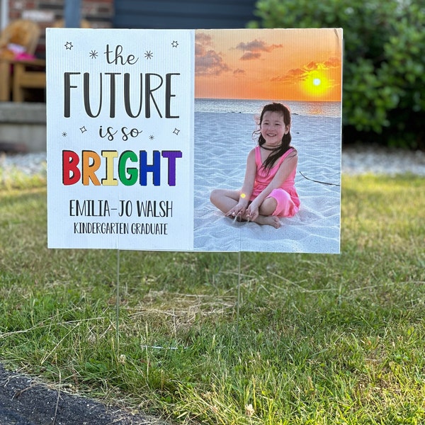 Bright Futures Kindergarten Graduation Yard Sign | Alphabet U Bright Futures Kindergarten Graduation Yard Sign | Alphabet U