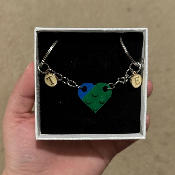 Personalized Initial Heart Keychain Set,initials Matching Keychains for ...