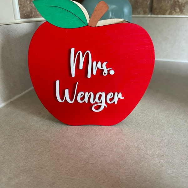 Teacher Wooden Apple- Teacher Appreciation Gift- Apple Pencil Holder ...
