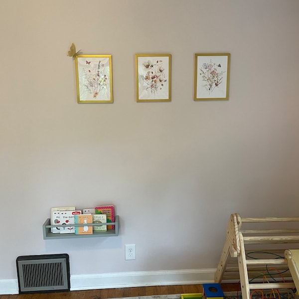 Set of 3 Boho Wildflower Nursery Prints, Neutral Floral Wall Art, Baby ...