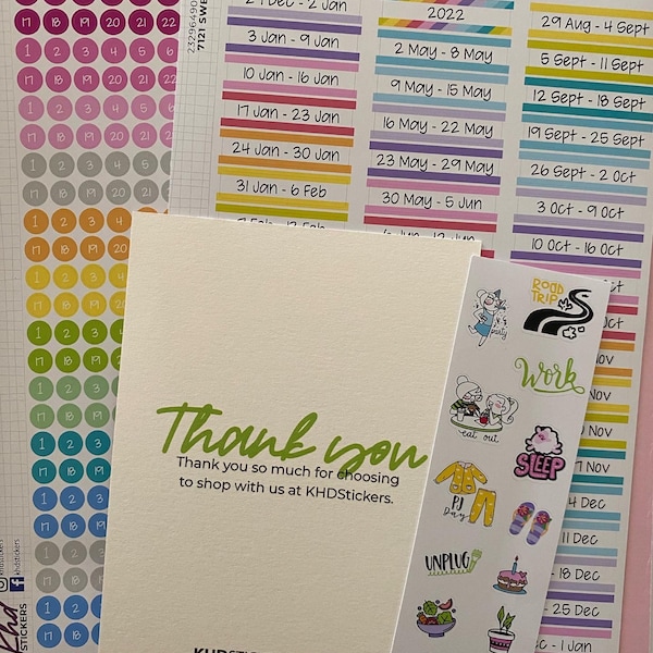 A Year of Date Dots Stickers, Planner Stickers, Removable - Etsy