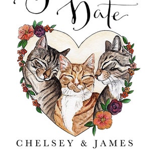Save the Date Cards Love Cats // Papelería de boda temática para ...