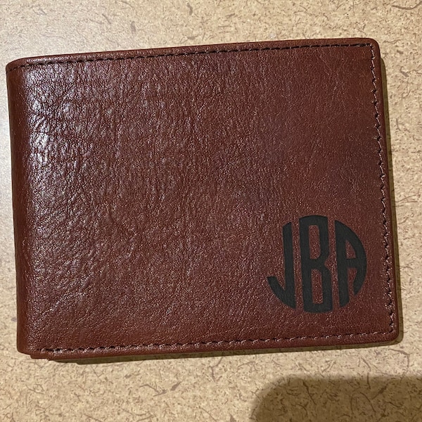 Personalized Leather Wallet Monogram Genuine Leather Wallet for Men ...