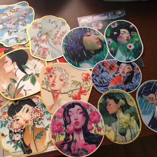 Golden Fan - Sticker Set - Etsy
