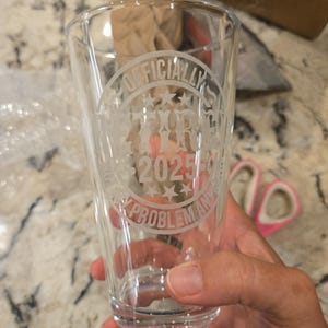 Happy Retirement - Custom Pint Glass Engraved Beer Glass - Personalized Retirement Gifts for Him, Gifts for Her
