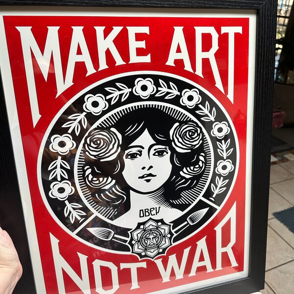 Make art not war print vintage art print vintage poster download art