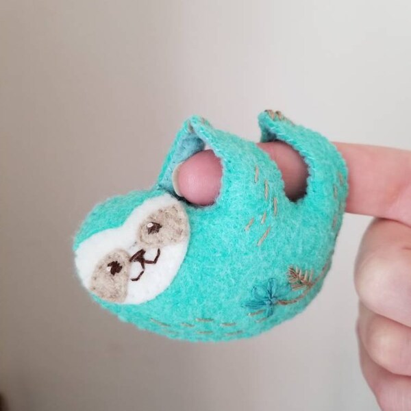 Finger Sloth Plush Felt Animals Sewing Pattern, Felt Toy, PDF Download ...