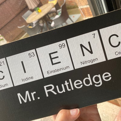 Science Teacher Gift Teacher Desk Name Plate Periodic Table Science ...