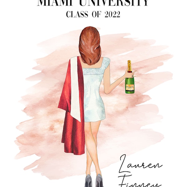 Custom Graduation Portrait | PRINTABLE Personalized Grad Gift ...