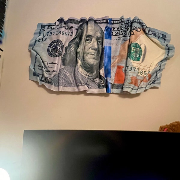 Blue Benjamins 3D Custom Made Wall Art Etsy Blue benjamins 3d custom made wall art etsy
