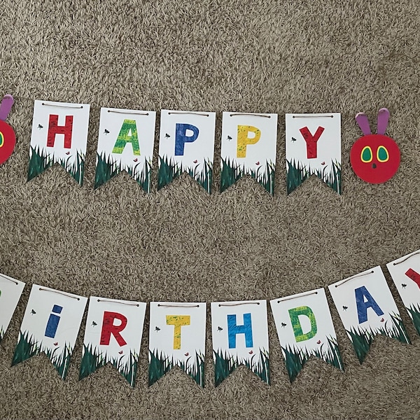 Eric Carle the Very Hungry Caterpillar Birthday Party Bunting " Welcome ...
