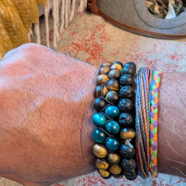 Jonc Positano Tie & Dye Tigers Eye Bracelet