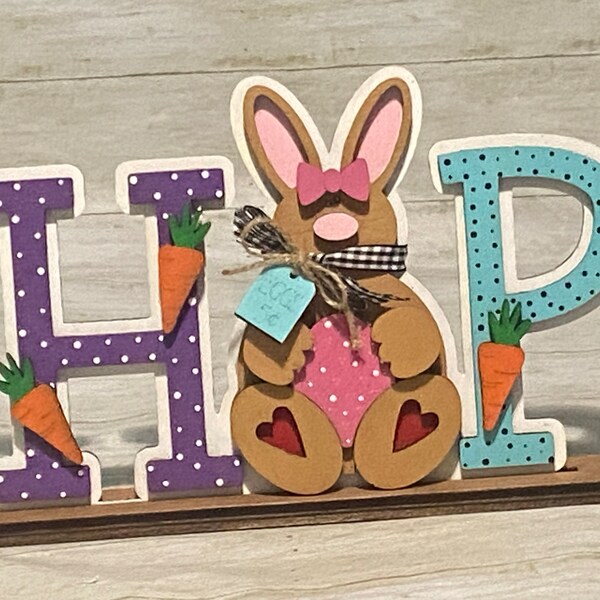 HOP Standing Bunny Shelf Sitter SVG | Laser Cut File | Glowforge ...