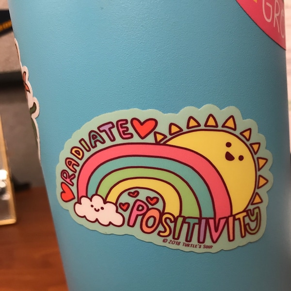 Positivity Sticker, Cute Vinyl Stickers for Laptops, Car Decals ...