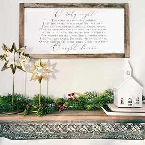 O Holy Night Sign-christmas Signs-wood Framed Signs-christian Wall Art ...