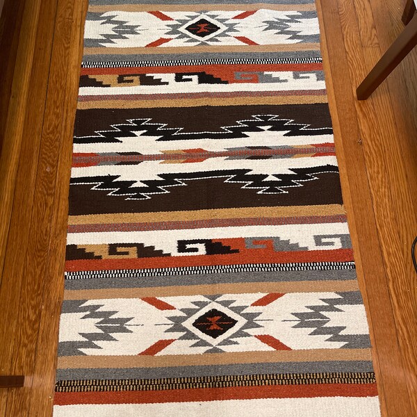 Tan Aztec Rug White and Tan Aztec Rug, Tribal Rug, Southwestern Throw Rug, Kilim ...