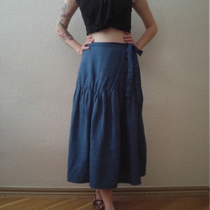 Wrap Skirt SABRINA Custom Color Soft Linen Skirt Ruffled - Etsy