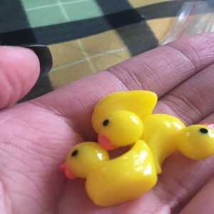 Rubber Duckies 18mm Tiny Adorable Miniature Rubber Ducky Little Toy Duck 3d  Mini Plastic Decorations Resin Cabochons 6 Pc Set 