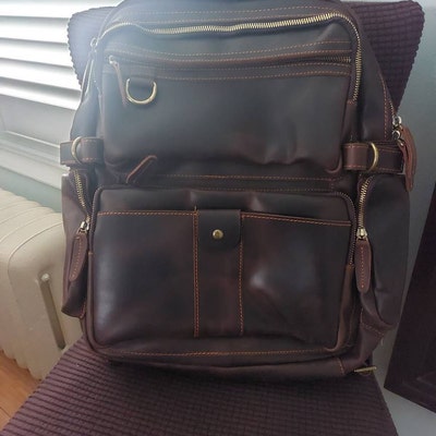 Full Grain Leather Duffle Bag for Men, Leather Travel Bag Weekend Bag ...