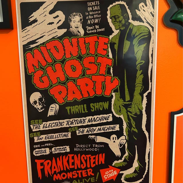 Midnite Ghost Party/spook Show Poster | 11x17 Art Print - Etsy