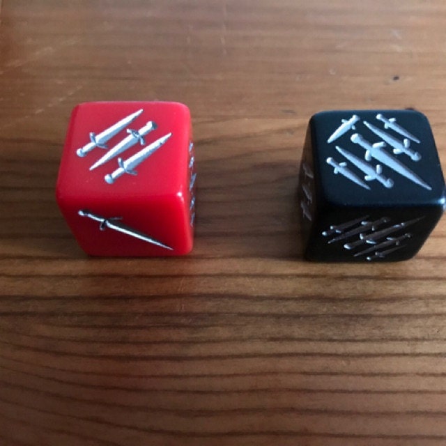 Dagger Dice / Set of 2 / D6 - RPG, Rogue Class