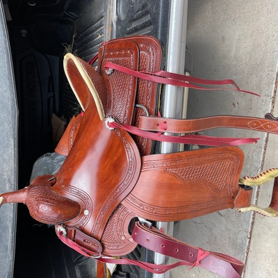 Sella Da Lavoro Western In Pelle Wade Tree - Per Ranch E Rodeo, Misure 35.6-45.7 Cm - Foto 11