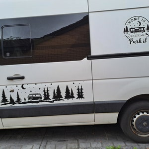 Large Woodland Camping Sticker Decal - Premium Vinyl For Cars, Vans, Caravans & Motorhomes (20 Colors, 6 Sizes)