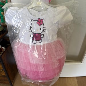 Hello Kitty Vestito da bambina con tutù in tulle per bambine e bambine (2T - 14-16), Rosa, 4