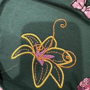 ラプンツェルの魔法の黄金の花、タングルド アップリケ デジタル刺繍機