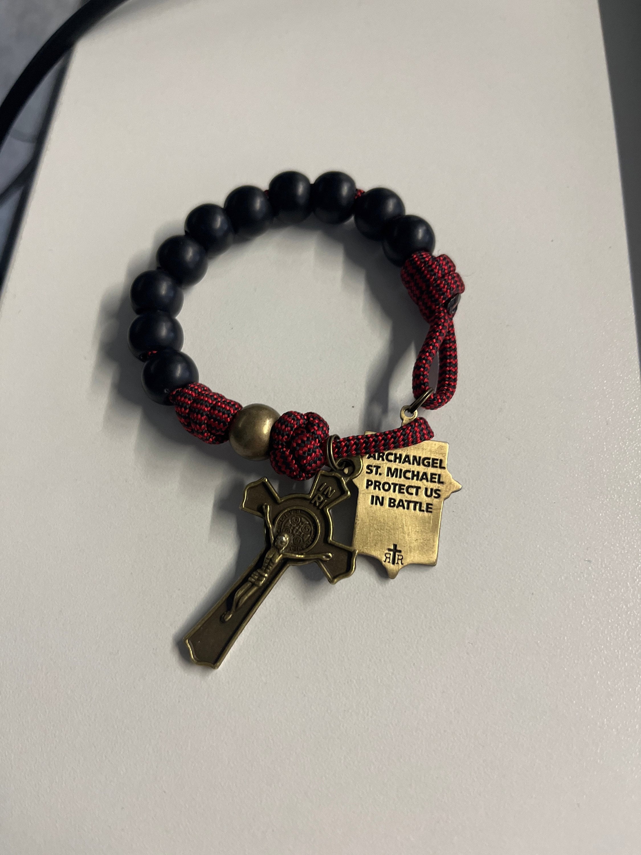 Rugged Rosaries® Saint Michael Pocket Catholic Rosary - Paracord Rosary