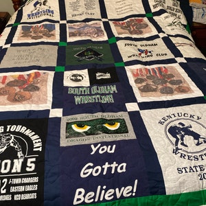 Tshirt Quilt Custom Made From Your Shirts deposit FREE SHIPPING - Etsy